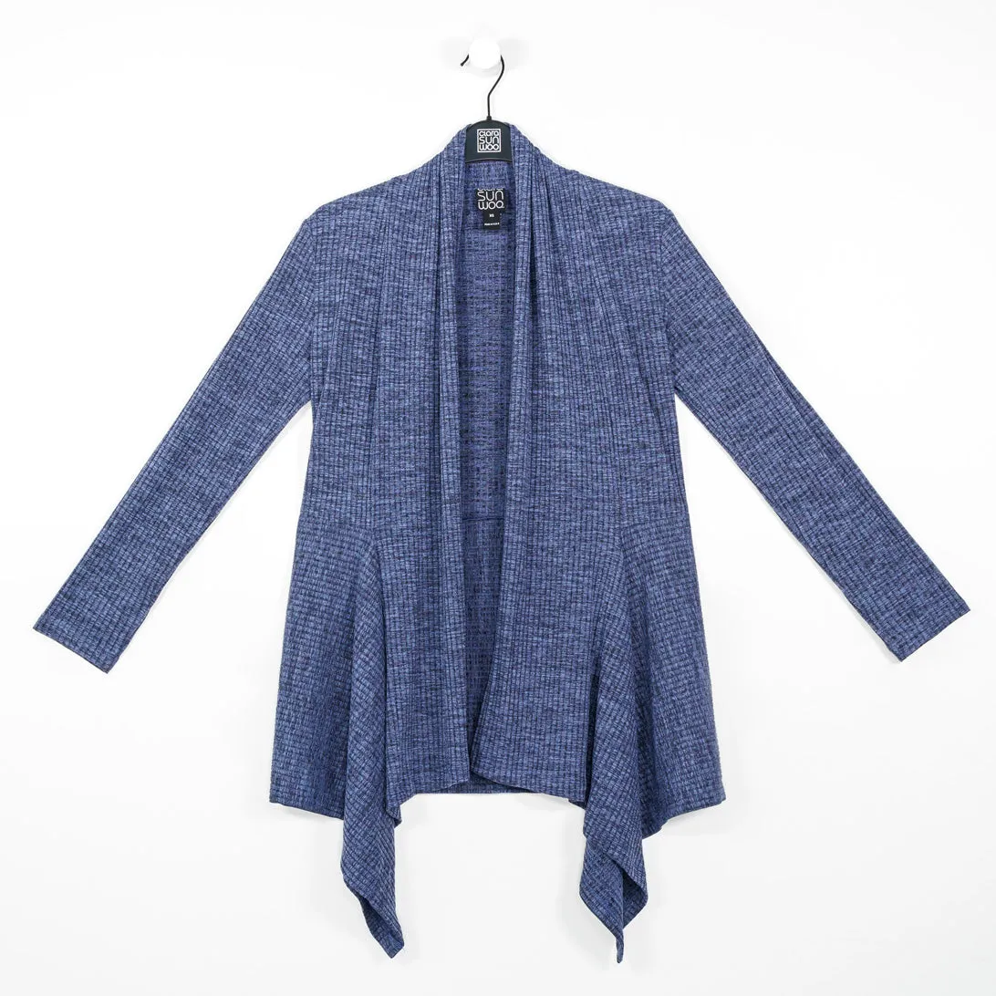 Ribbed Peach Knit - Cardigan & Tank Twinset - Denim - Final Sale!