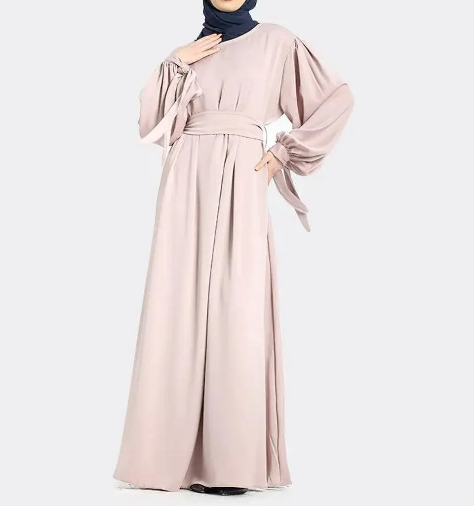 Rose Pink Adiva Satin Abaya