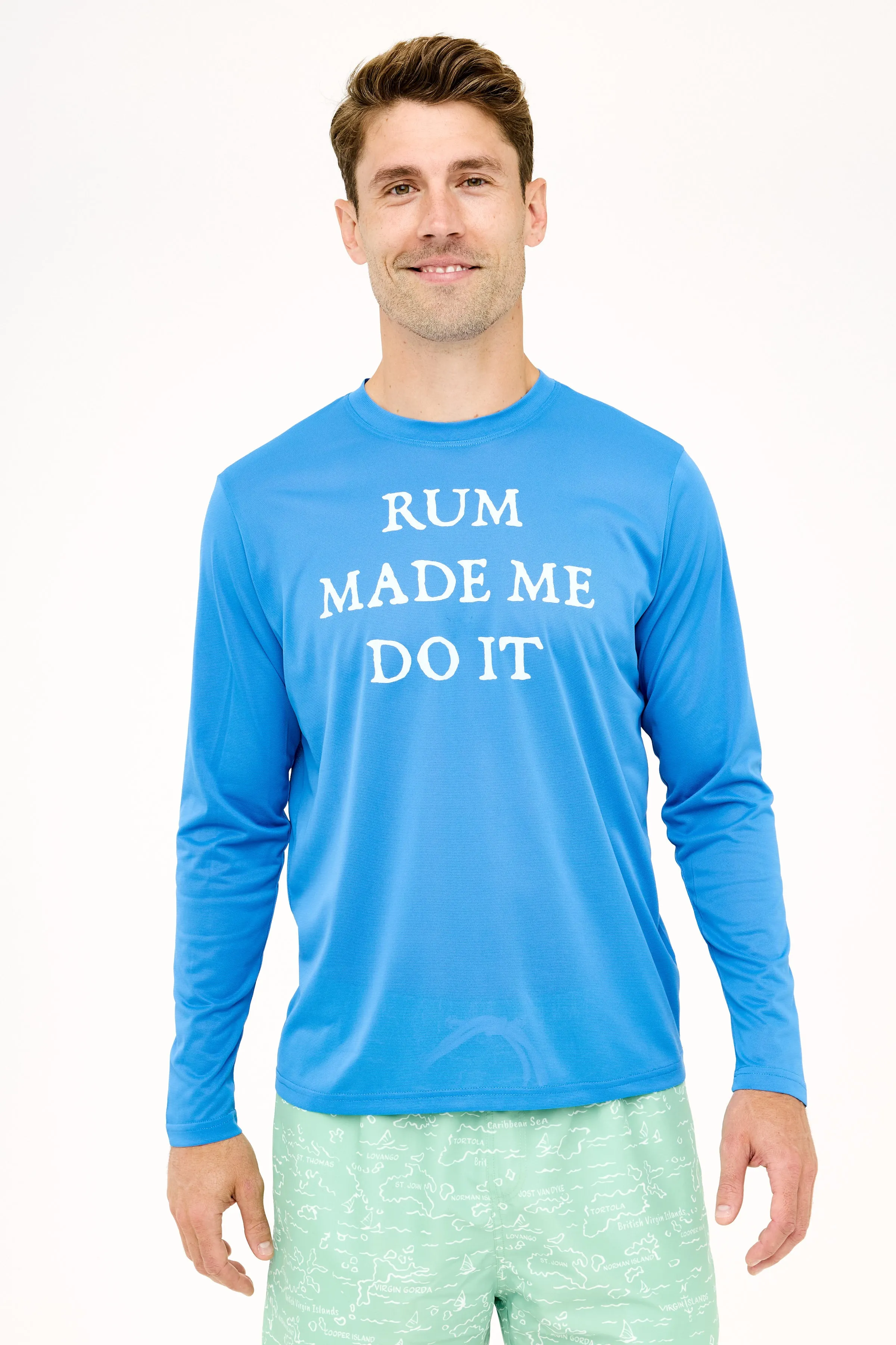 Rum Made Me Do It UPF50 Shirt - Regatta Blue