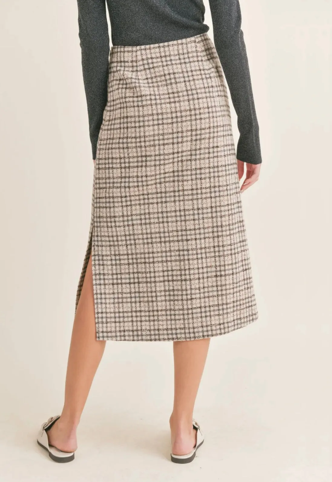 Sadie and Sage - IMPRESSIONIST CHECK MIDI SKIRT