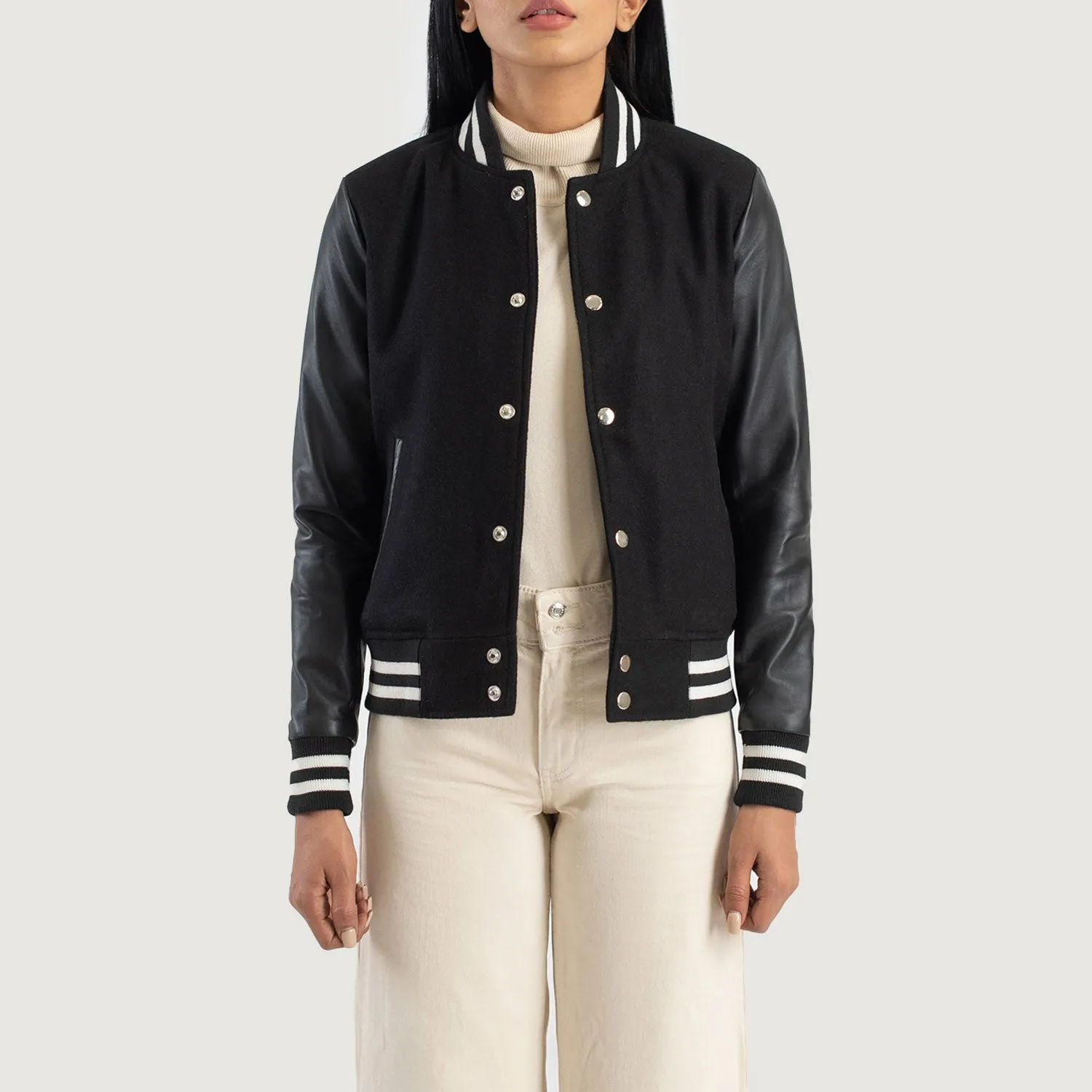 Savant Black Hybrid Varsity Jacket