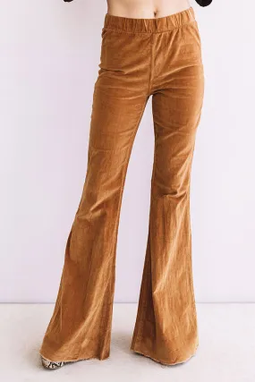 Show Me Off High Waist Flares In Camel