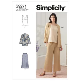 Simplicity Pattern 9271 Misses' Jacket, Top & Pants