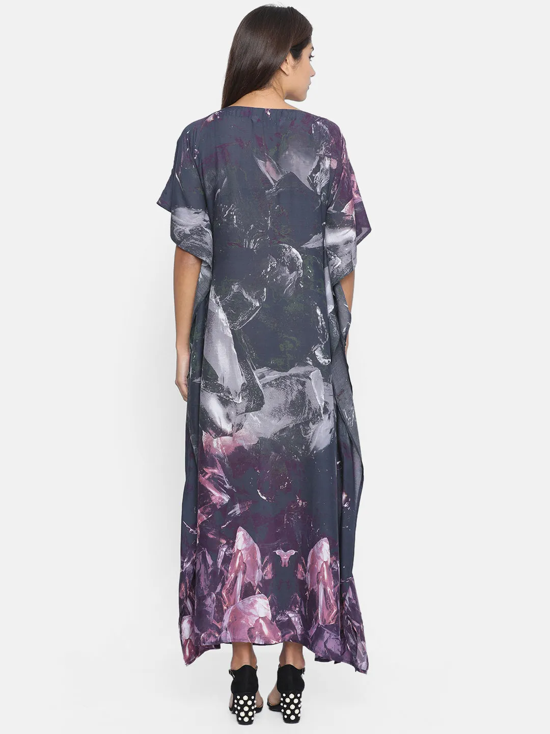 SMUDGED SKY EMBELLISHED KAFTAN DRESS - (Clearance - Final Sale)