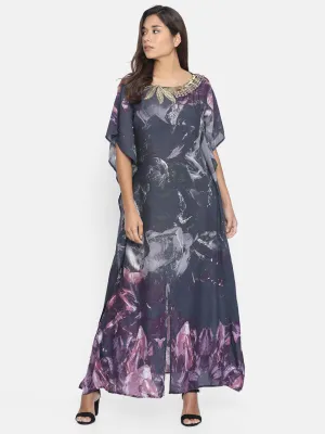 SMUDGED SKY EMBELLISHED KAFTAN DRESS - (Clearance - Final Sale)