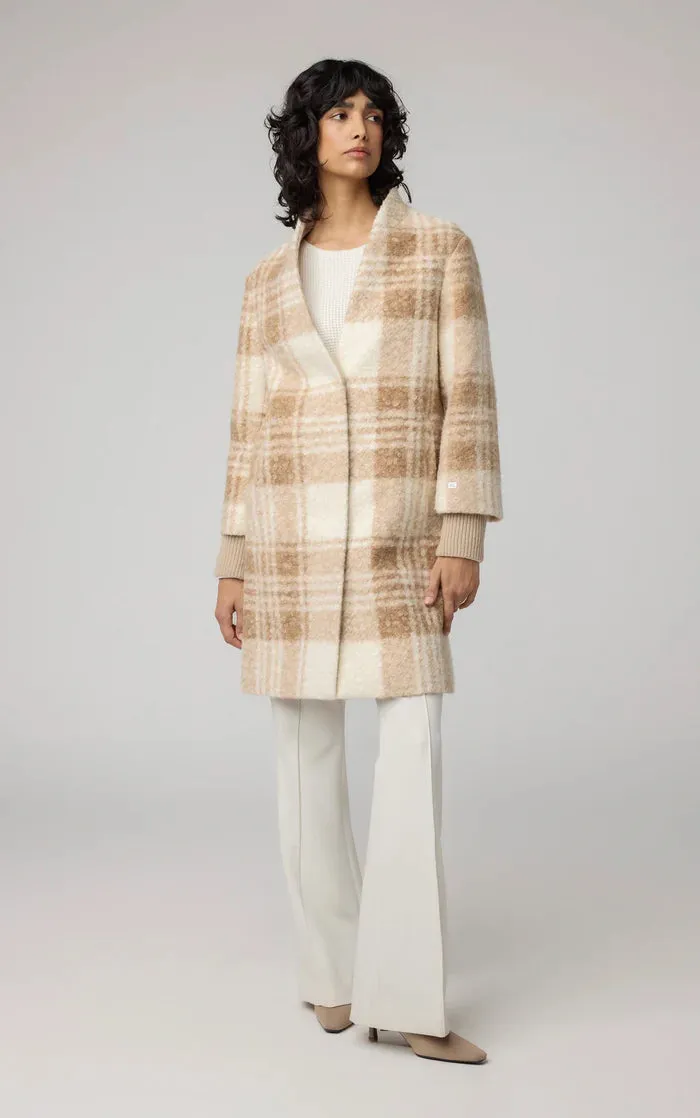 SOIA&KYO SAMANTHA - Straight-Fit Plaid Coat With Bib