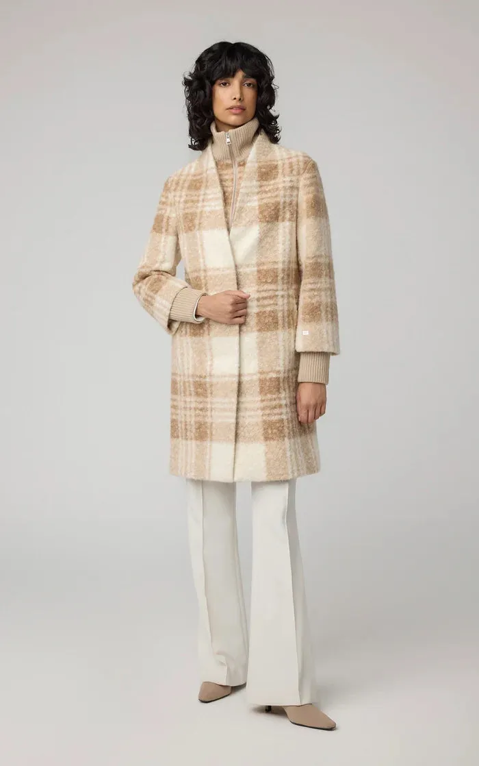 SOIA&KYO SAMANTHA - Straight-Fit Plaid Coat With Bib