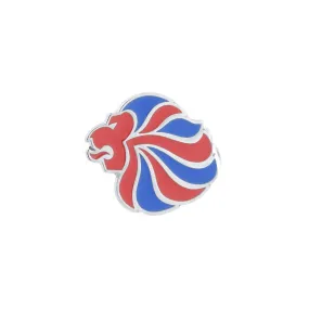 Sterling Silver Pin with Red and Blue Enamel