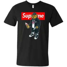 Supreme Bear Guns T-shirt Men V-Neck T-Shirt