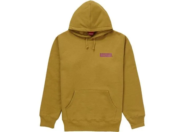 Supreme Stop Crying Hooded Sweatshirt Dark Mustard