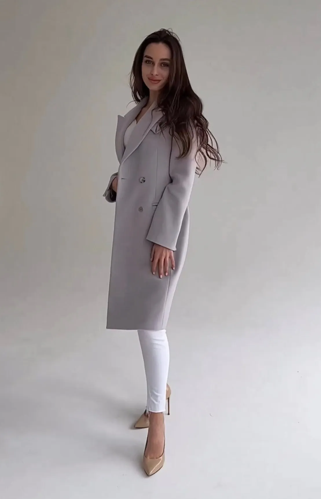 Tailored Cloud Wool Cashmere Blend Coat