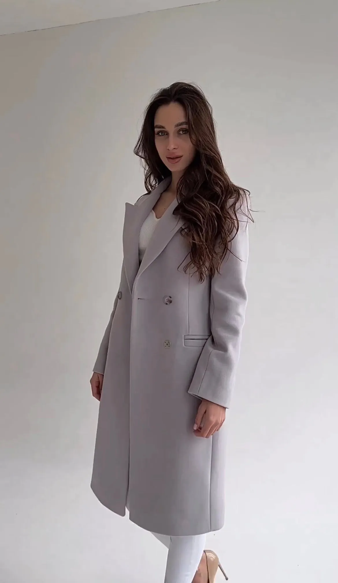 Tailored Cloud Wool Cashmere Blend Coat