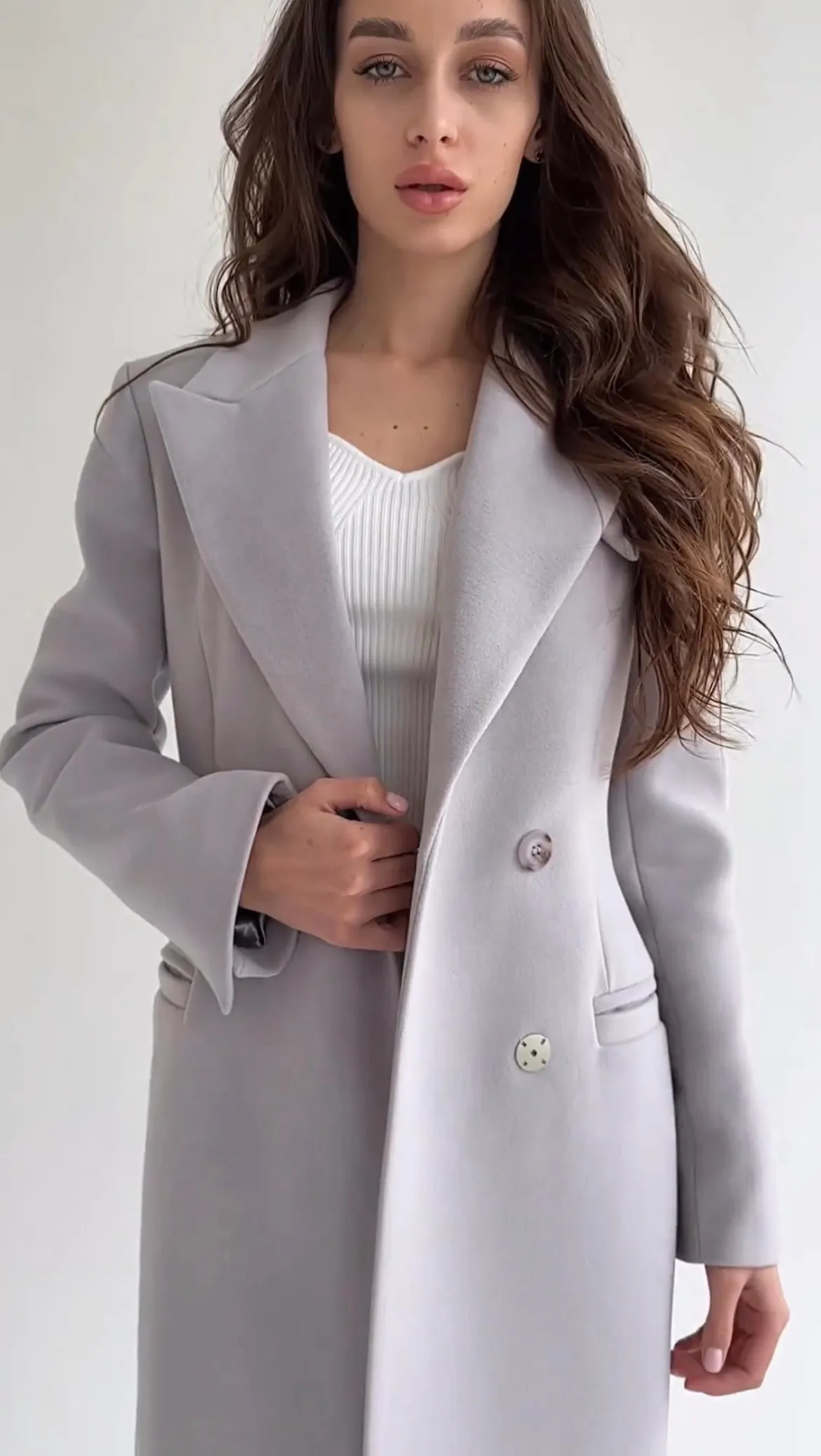 Tailored Cloud Wool Cashmere Blend Coat