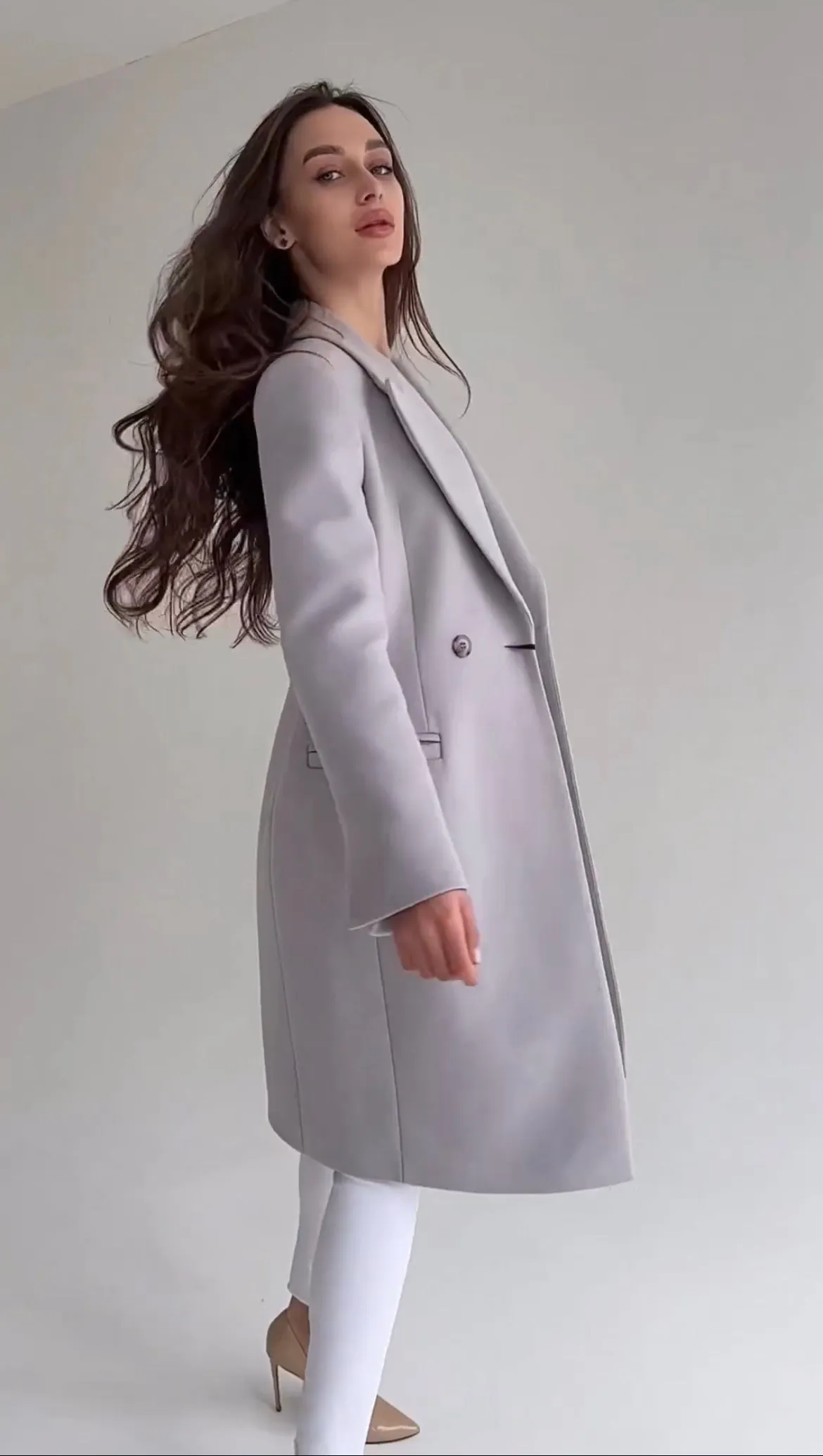 Tailored Cloud Wool Cashmere Blend Coat