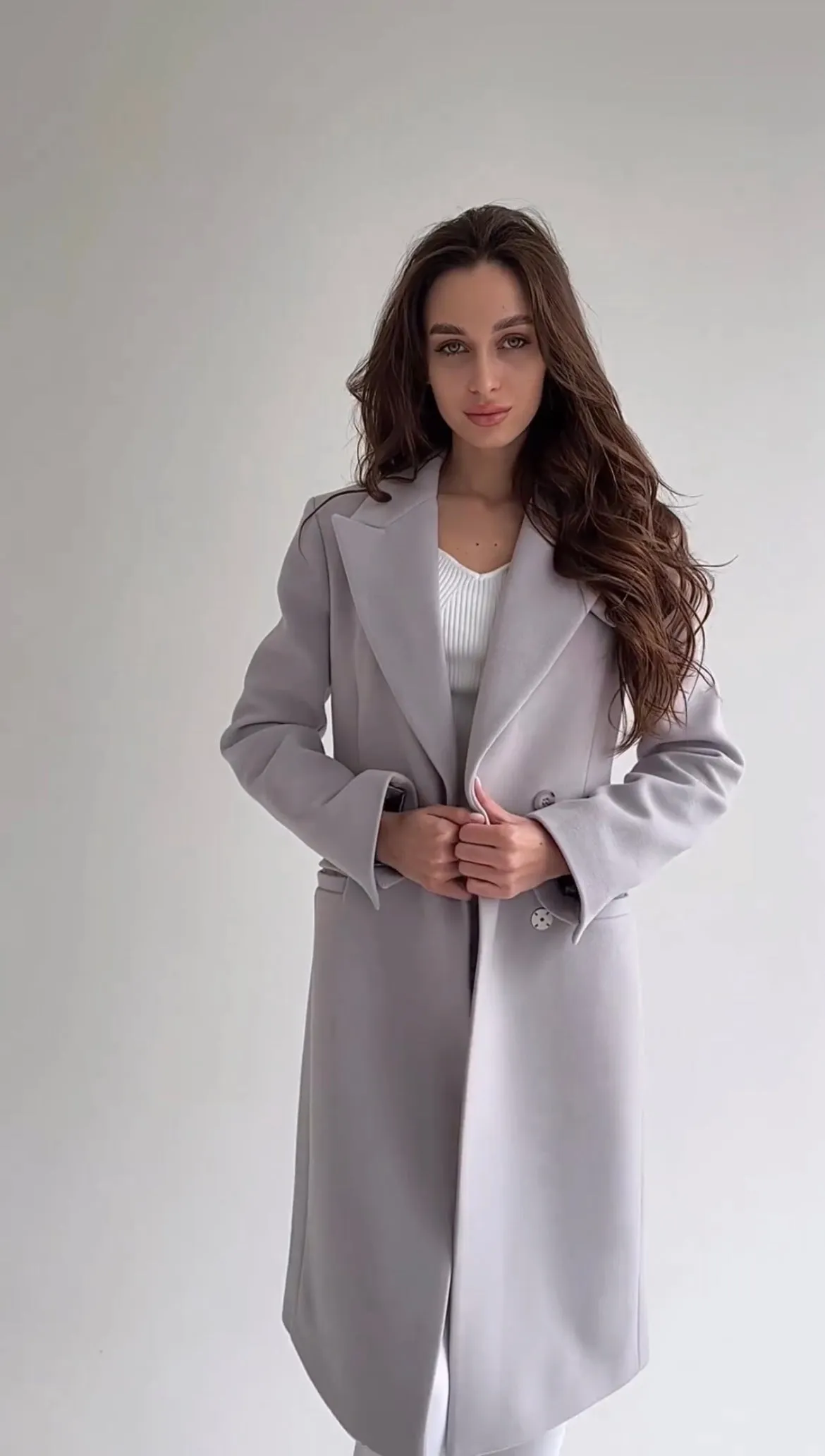 Tailored Cloud Wool Cashmere Blend Coat