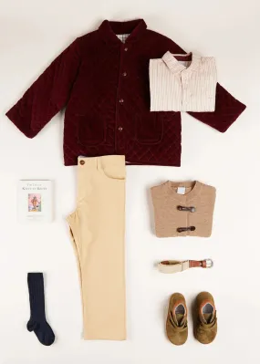 The Corduroy Burgundy Quilted Jacket Boy Look