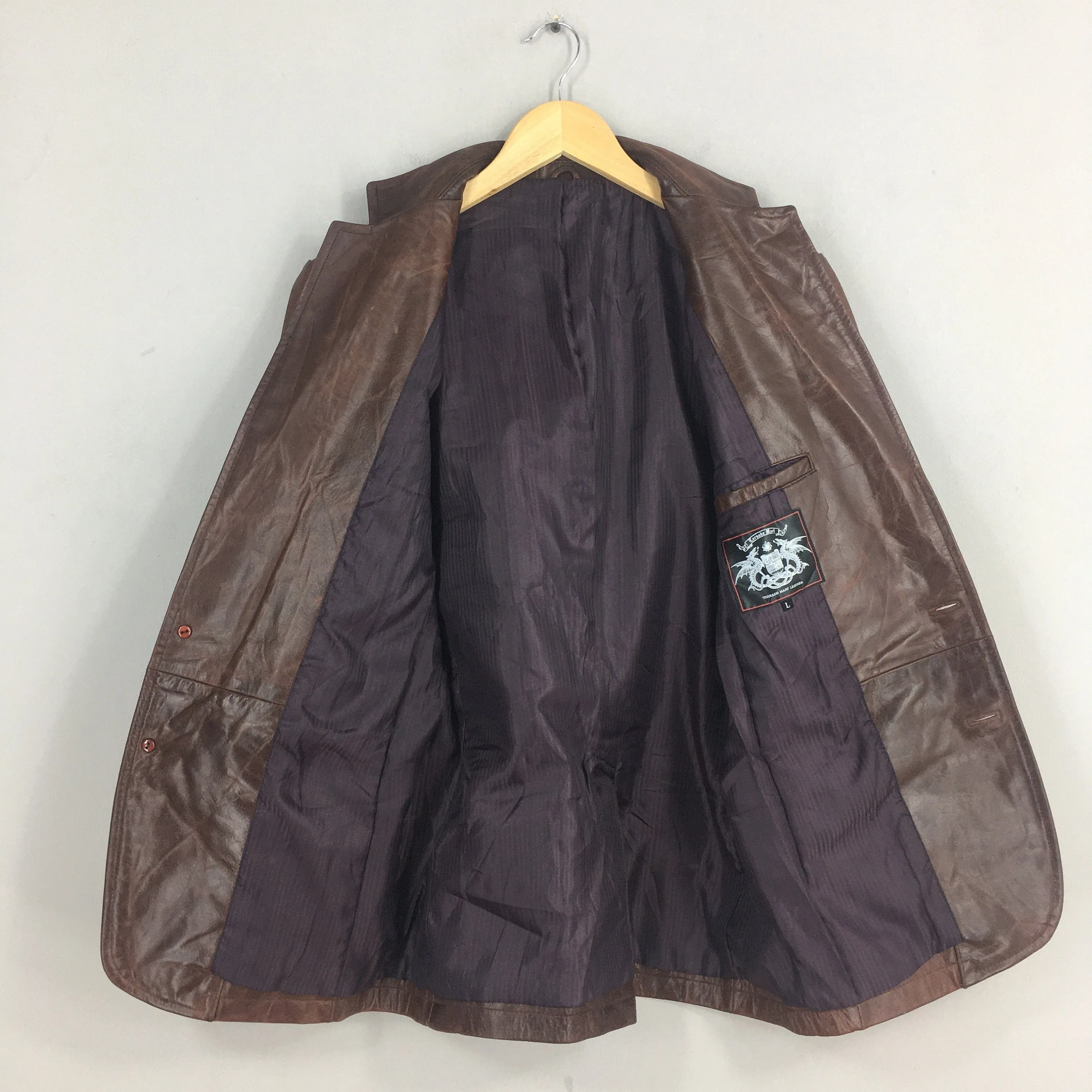 Tornado Mart Cowhide Brown Leather Jacket Medium