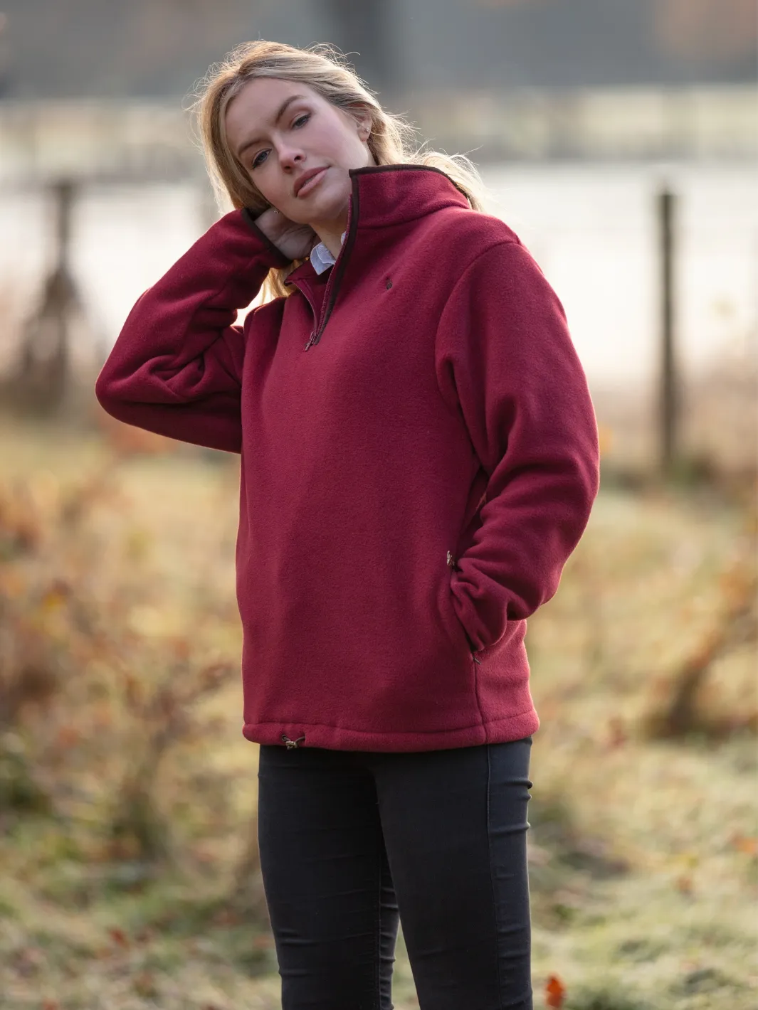 Unisex Fleece Pullover - Burgundy