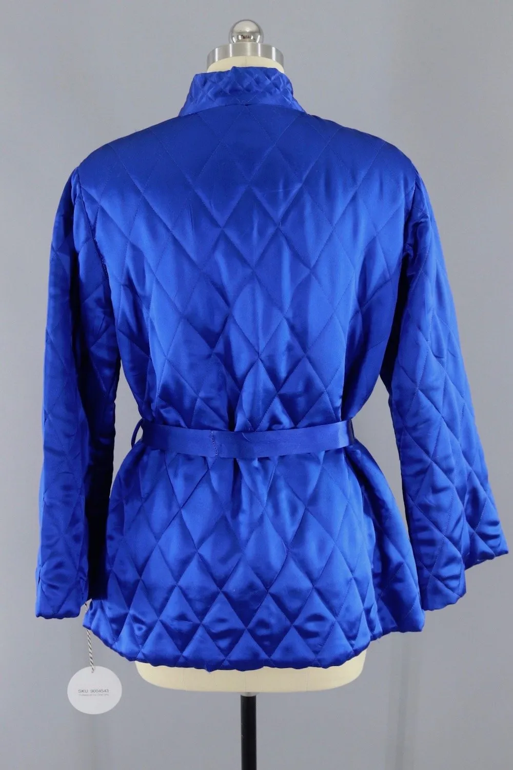 Vintage 1950s Royal Blue Satin Embroidered Jacket