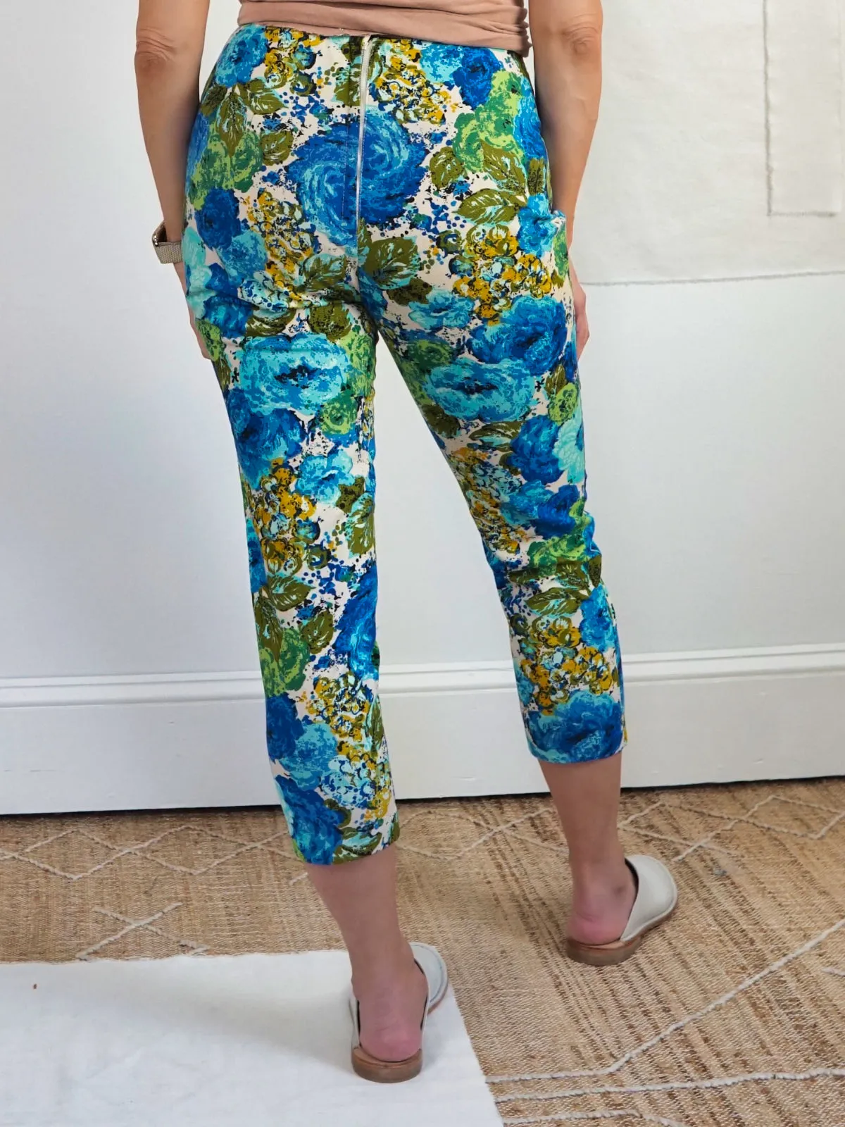 Vintage 50's Floral Barkcloth Pant Set