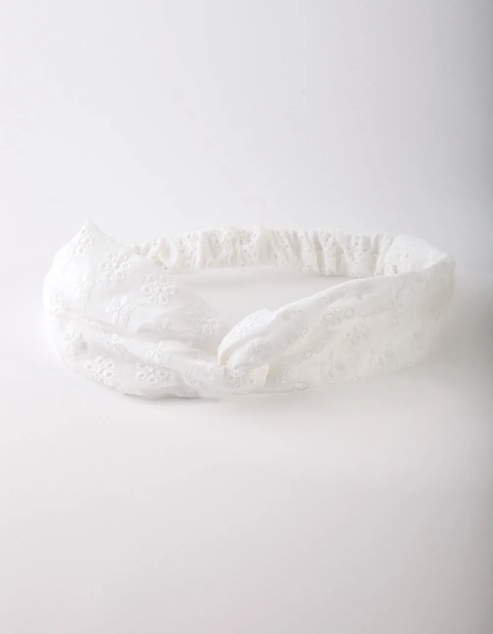 White Broderie Fabric Headband