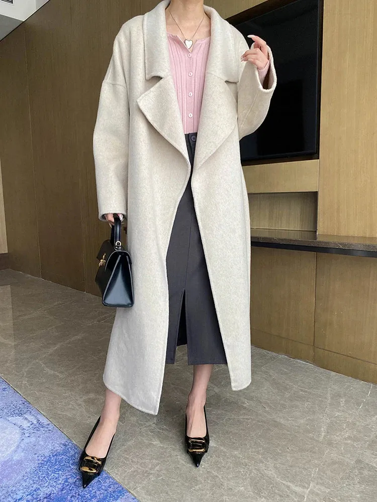 Women's Petite Wool-Blend Long Jacket Coat