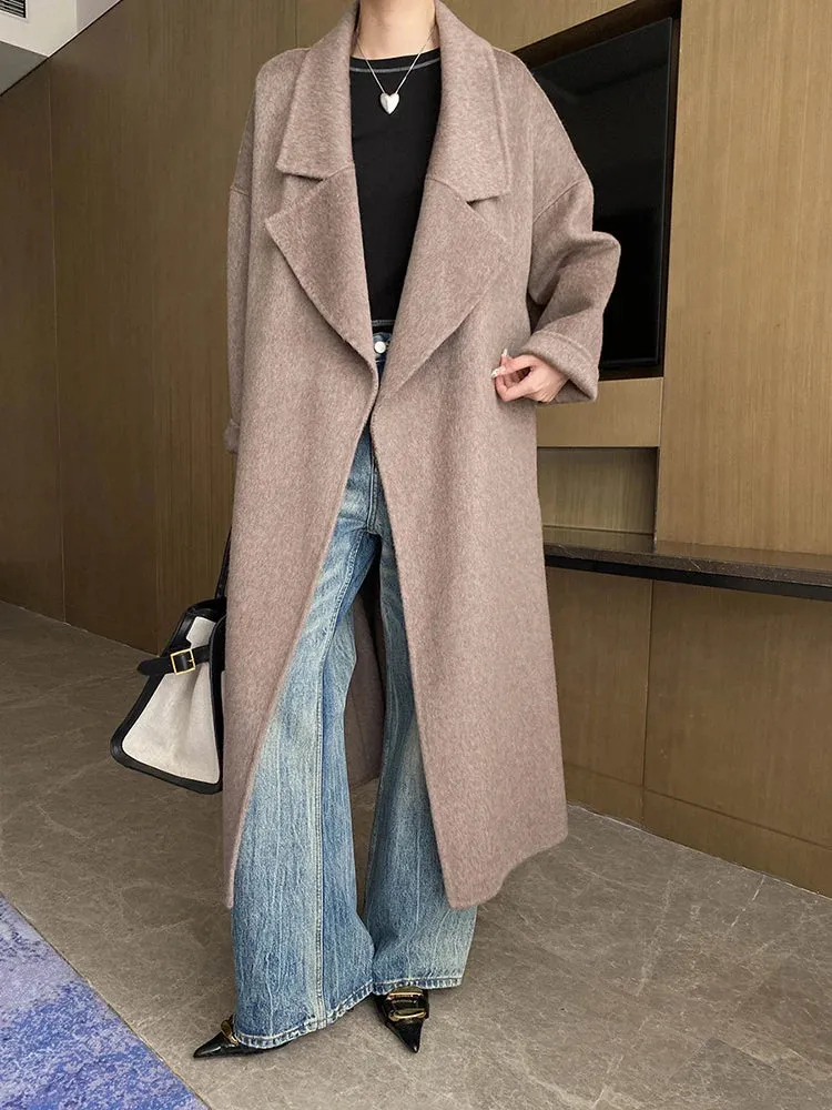 Women's Petite Wool-Blend Long Jacket Coat