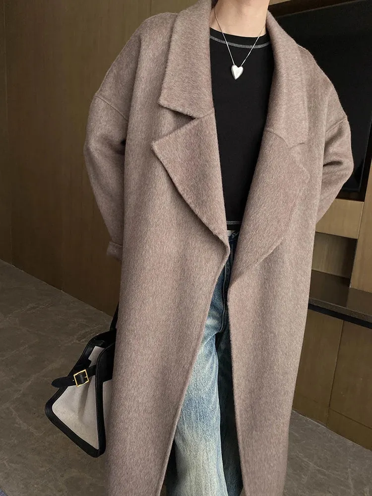 Women's Petite Wool-Blend Long Jacket Coat