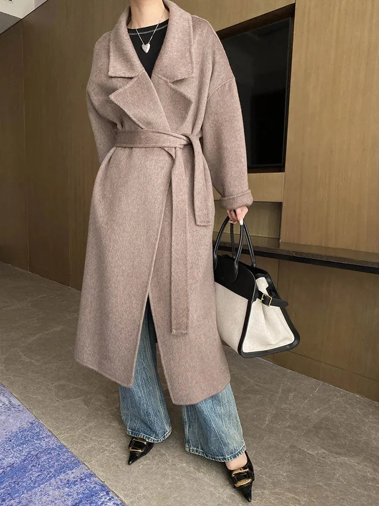 Women's Petite Wool-Blend Long Jacket Coat