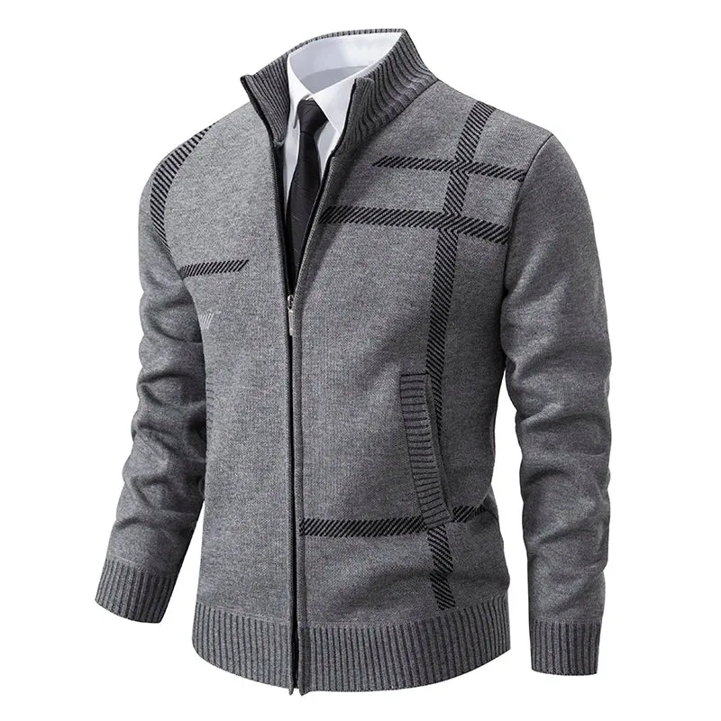 Woolen Acrylic Zipper Cardigan