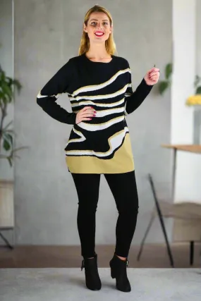 Zebra Knit Tunic Jumper