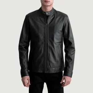 Zen Black Leather Biker Jacket